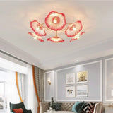 Nivara Lotus Leaf Glass Ceiling Light | Vintage Pastoral Flush Mount