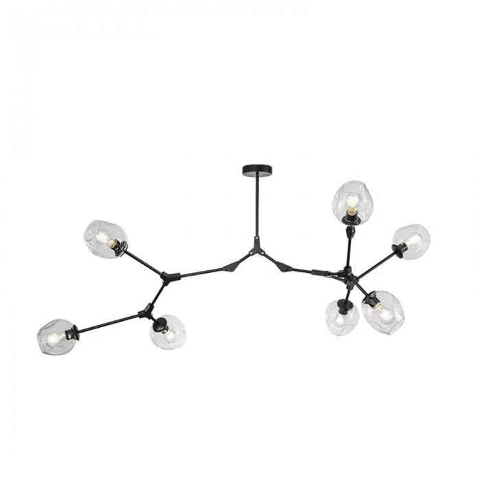 Polak Branching Glass Pendant Light | Modern Mid-Century Chandelier