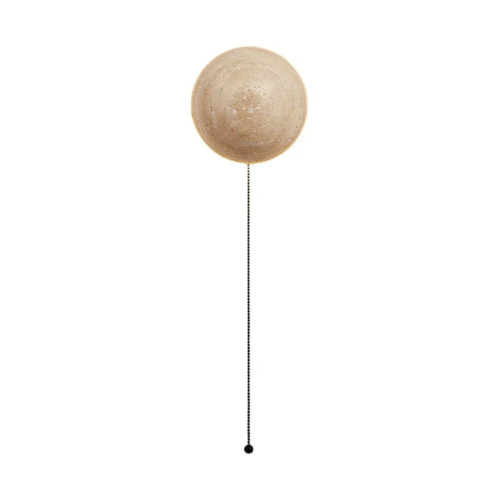 Ralvion Nordic Travertine Round Wall Light - Natural Stone Minimalist Sconce