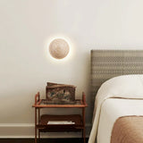 Ralvion Nordic Travertine Round Wall Light - Natural Stone Minimalist Sconce