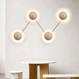 Ralvion Nordic Travertine Round Wall Light - Natural Stone Minimalist Sconce