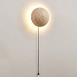 Ralvion Nordic Travertine Round Wall Light - Natural Stone Minimalist Sconce