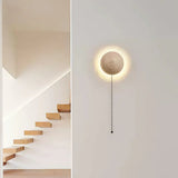 Ralvion Nordic Travertine Round Wall Light - Natural Stone Minimalist Sconce