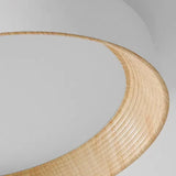 Ronan Minimalist Round LED Flush Mount Ceiling Light | Modern Wood Finish
