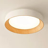 Ronan Minimalist Round LED Flush Mount Ceiling Light | Modern Wood Finish