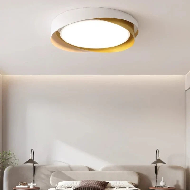 Solvane Minimalist Double Ring LED Ceiling Light | Modern Flush Mount Lamp