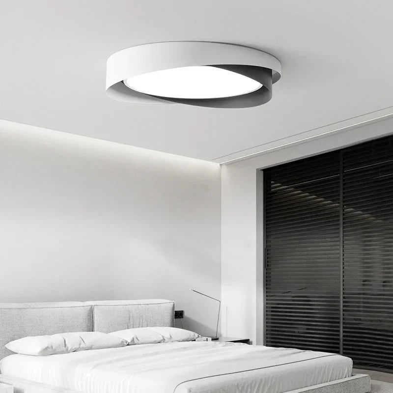 Solvane Minimalist Double Ring LED Ceiling Light | Modern Flush Mount Lamp