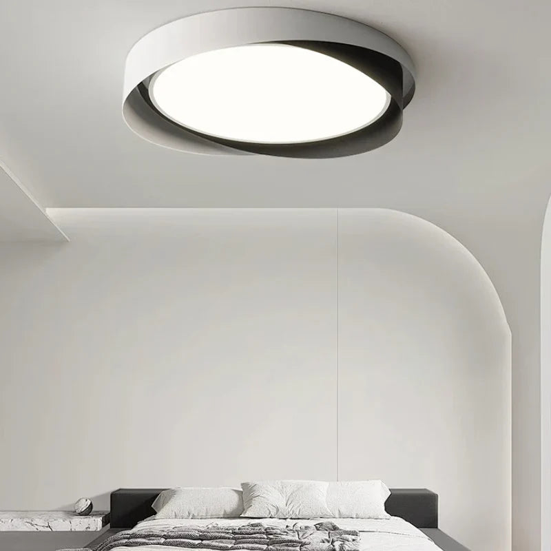 Solvane Minimalist Double Ring LED Ceiling Light | Modern Flush Mount Lamp