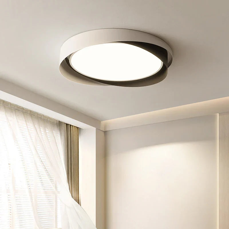 Solvane Minimalist Double Ring LED Ceiling Light | Modern Flush Mount Lamp