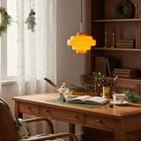 Valenra Macaron Orange Glass Pendant Light | Mid-Century Tiered Lamp