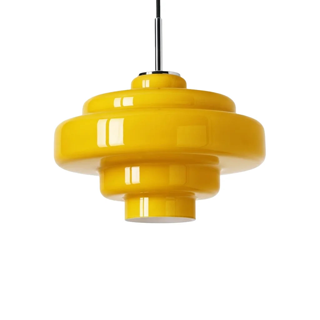 Valenra Macaron Orange Glass Pendant Light | Mid-Century Tiered Lamp