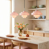 Valenra Macaron Orange Glass Pendant Light | Mid-Century Tiered Lamp