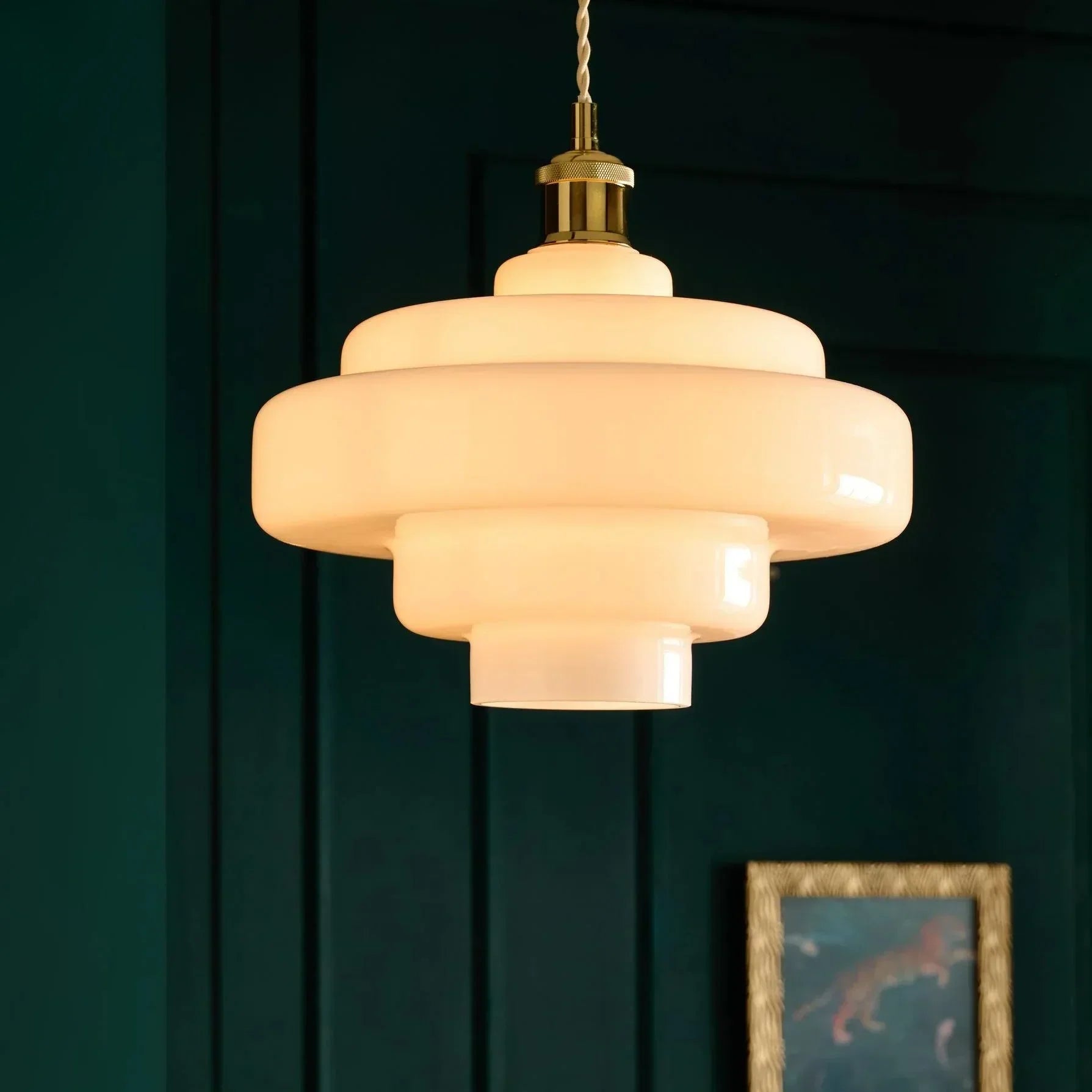 Valenra Macaron Orange Glass Pendant Light | Mid-Century Tiered Lamp