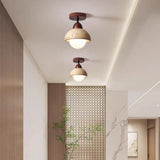 Velian Japandi Travertine Bud Pendant Light - Natural Stone Ceiling Lamp