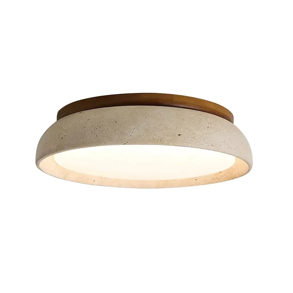 Veliana Wabi-Sabi Travertine Ceiling Light - Handcrafted Stone Flush Mount