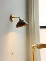 Vintage Wood Plug In Wall Lamp