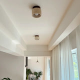 Yetvee Wabi-Sabi Travertine & Wood Ceiling Lamp | Minimalist Lighting