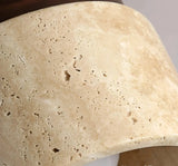 Yetvee Wabi-Sabi Travertine & Wood Ceiling Lamp | Minimalist Lighting
