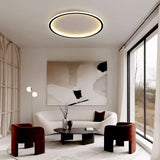 Zev Modern Round Hollow LED Ceiling Light - Minimalist Flush Mount