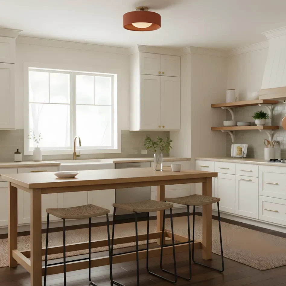 Zora Minimalist Porcelain Ceiling Light | Scandinavian Flush Mount