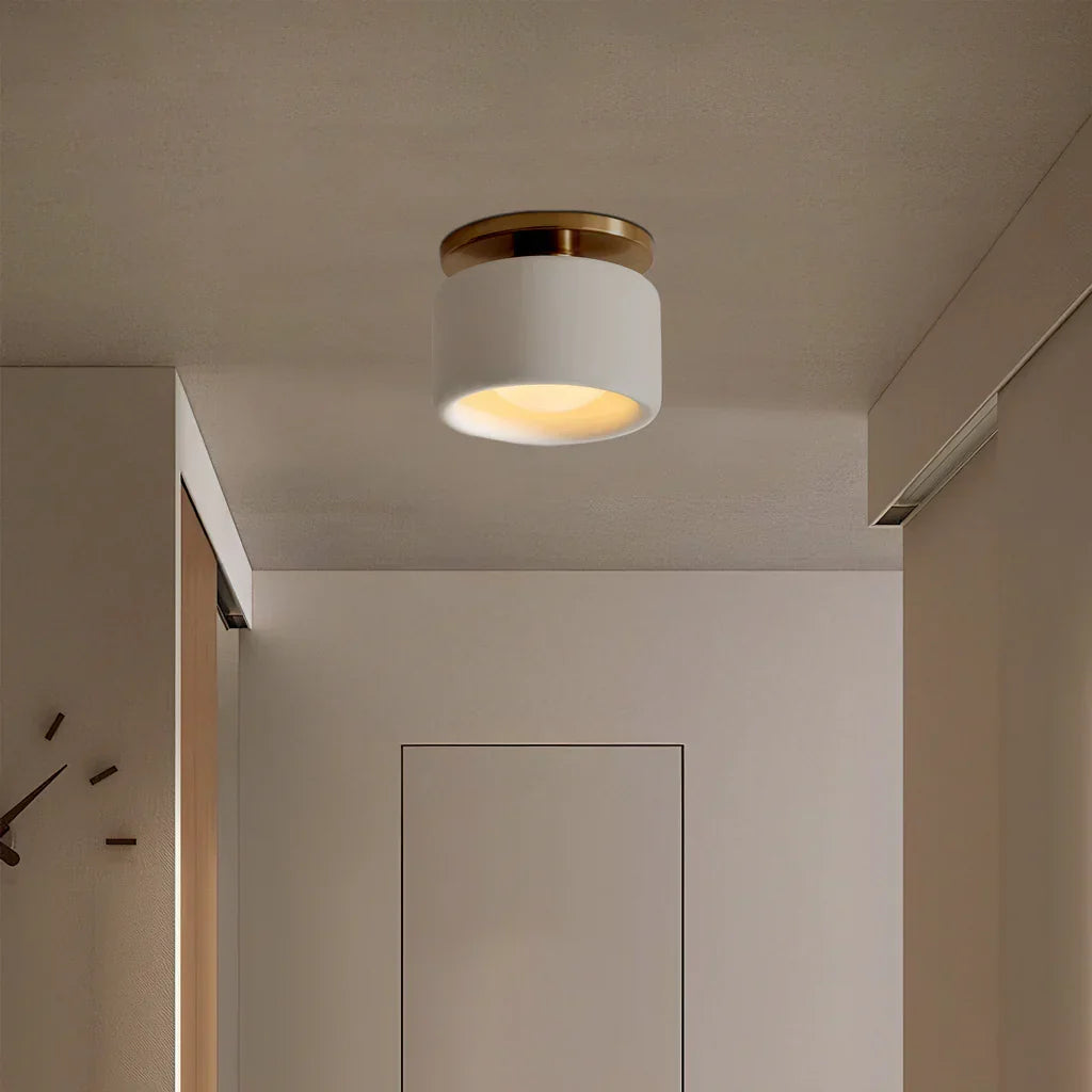 Zora Minimalist Porcelain Ceiling Light | Scandinavian Flush Mount