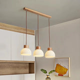 Bragi 3-Light White Ribbed Glass Pendant Lamp | Modern Dining Room Light