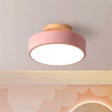 Eir Macaron Round Wood Grain Ceiling Lamp | Modern Nordic Flush Mount