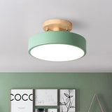 Eir Macaron Round Wood Grain Ceiling Lamp | Modern Nordic Flush Mount