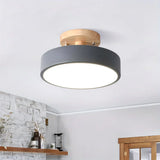 Eir Macaron Round Wood Grain Ceiling Lamp | Modern Nordic Flush Mount